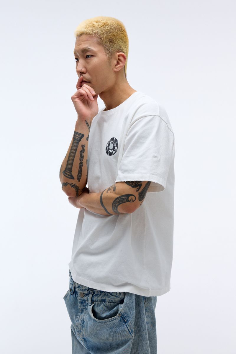 EEERRR Record artwork damage washing T-shirt (White)