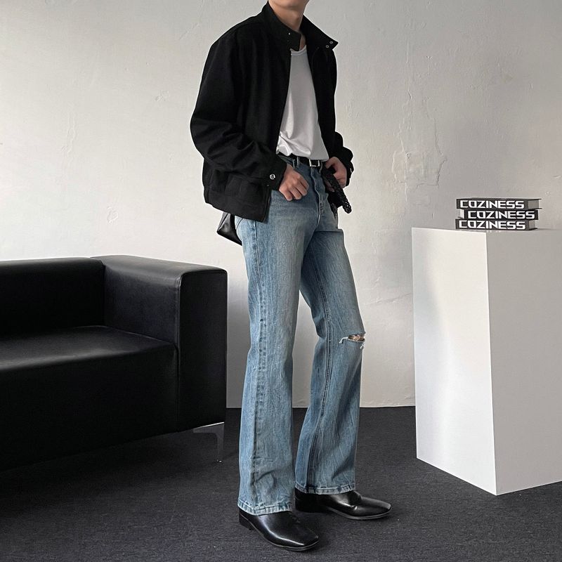 Chen Semi-cropped button suede jacket (3 colors)