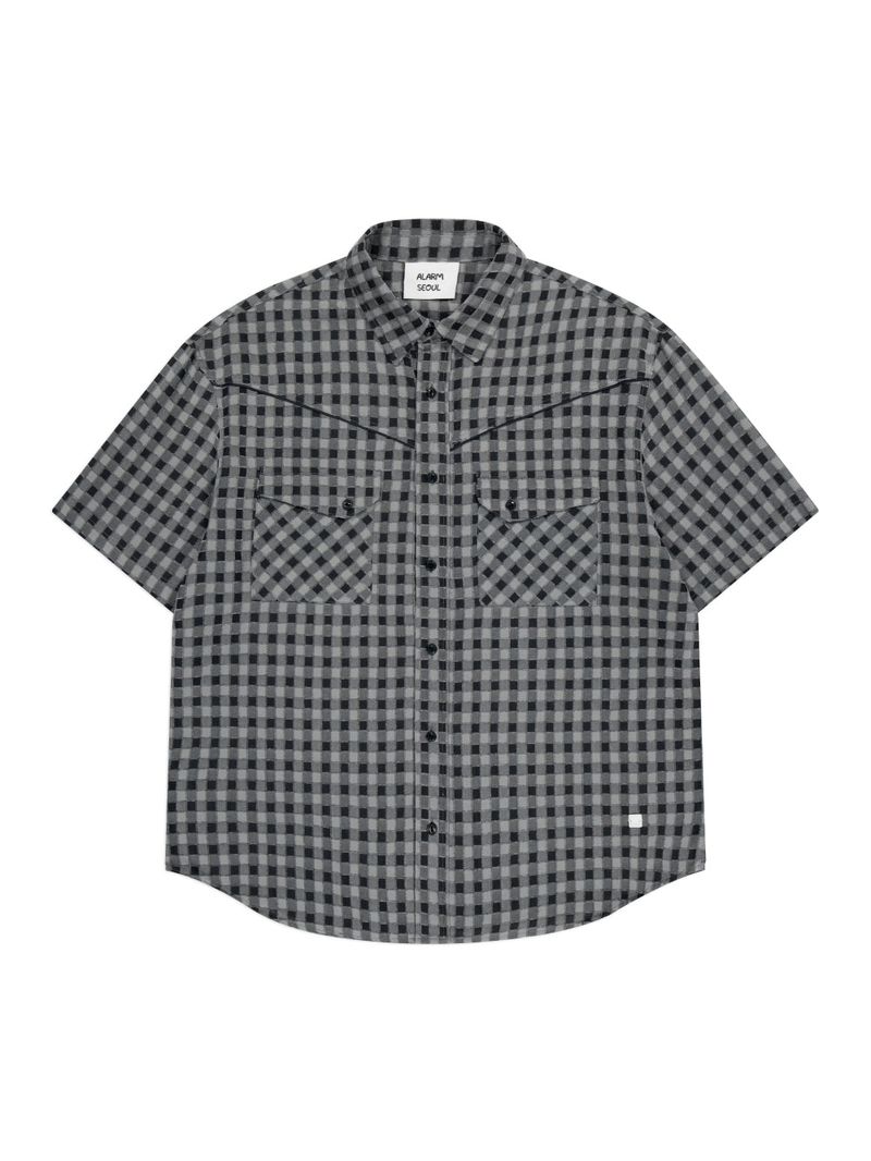 ALARM LINE WESTERN SHIRT GRAY_MAN