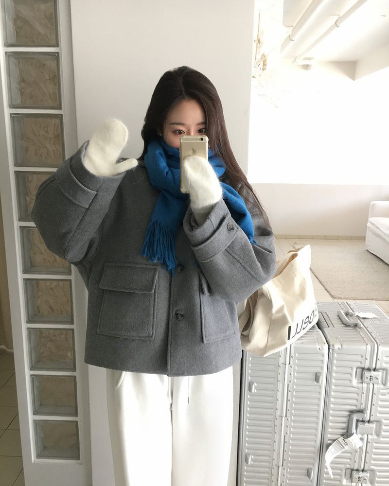 [ORIGINAL] CHILD HOOD WOOL SHORT COAT
