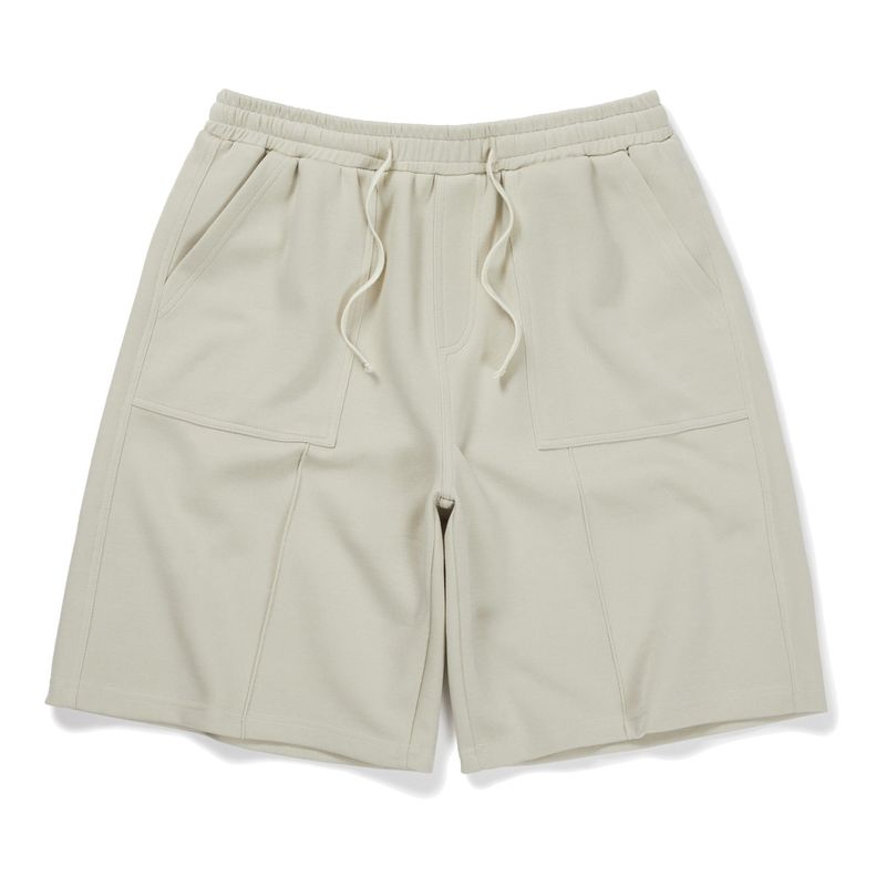 front seam fatigue short pants cream