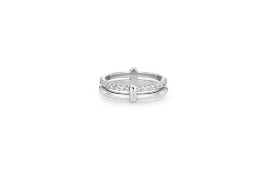 26SS★ [Premium Plating] H-Link AB(W) Duo Line Pave Ring