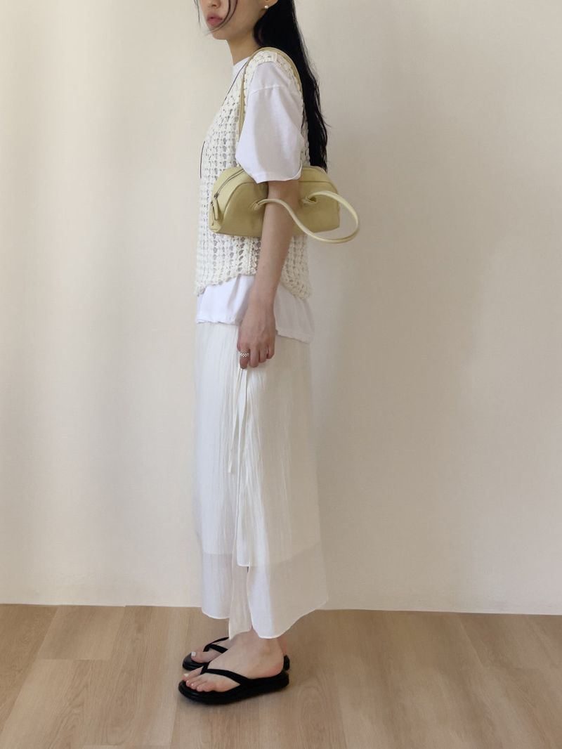 Popcorn Lace-up V-Neck Knit Vest