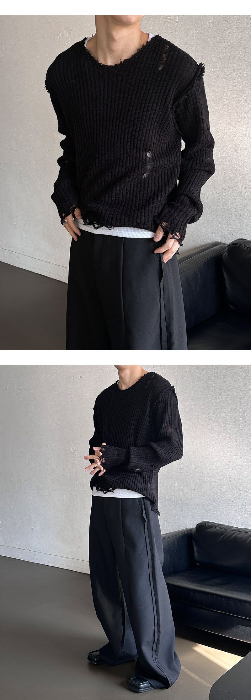  [Unisex] Wide over flare slacks(2color)
