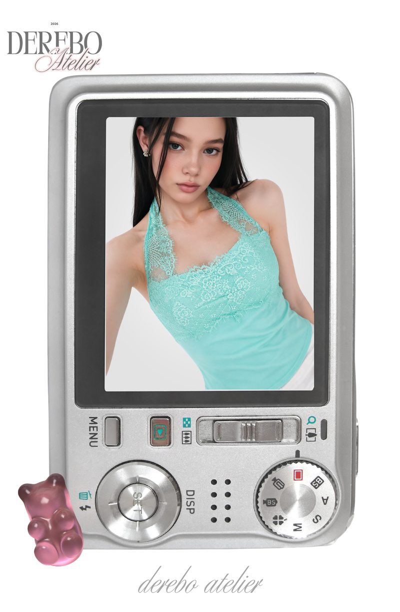 Tinkerbell Mint Lace Halter Neck Top