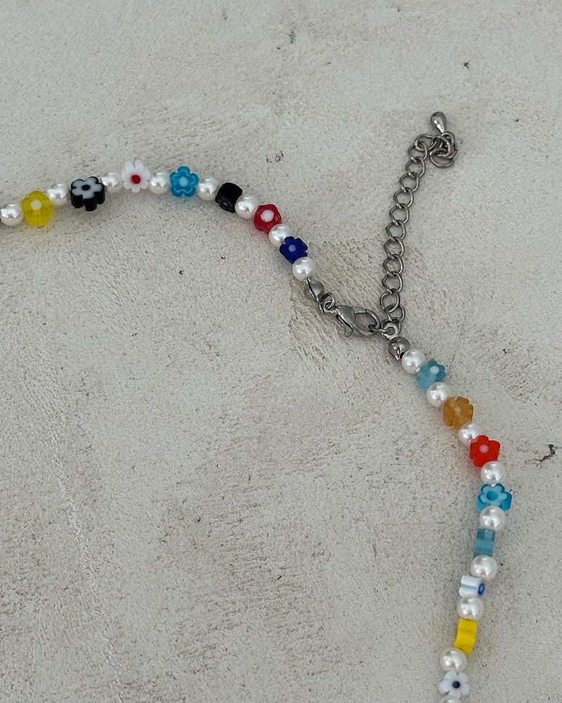 [UNISEX] Beads gemstone pearl necklace