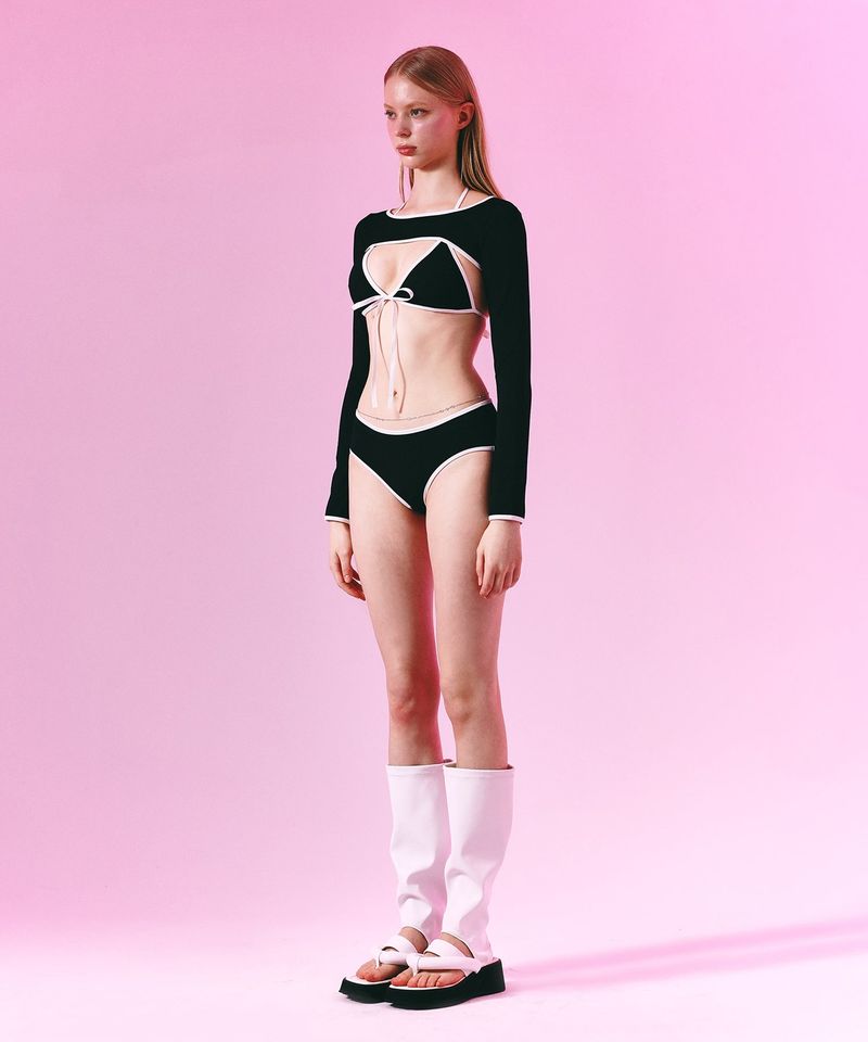 Line Crop Cover Up (Black)