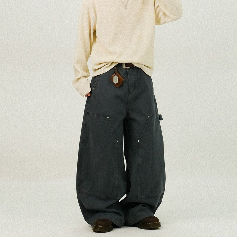 SEMIKAJI（セミカジ）の「 PUダブルニーカーペンターワイドパンツ（パンツ）」