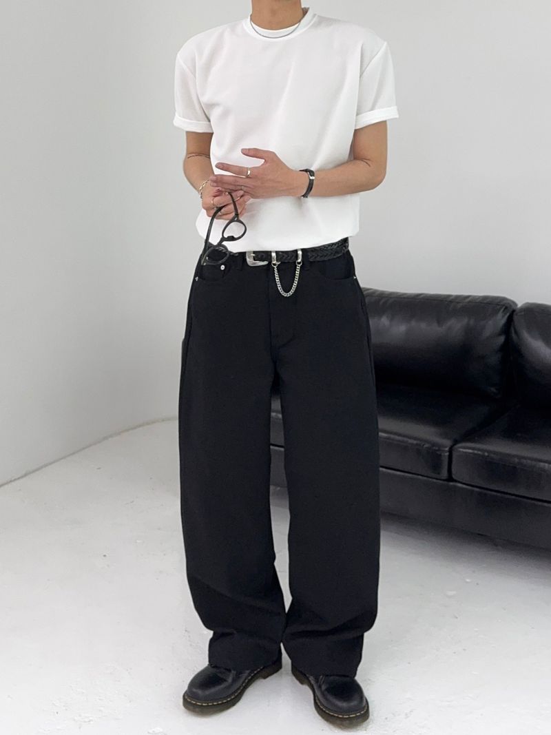 RO Relaxed Semi-Wide Cotton Pants (2C)