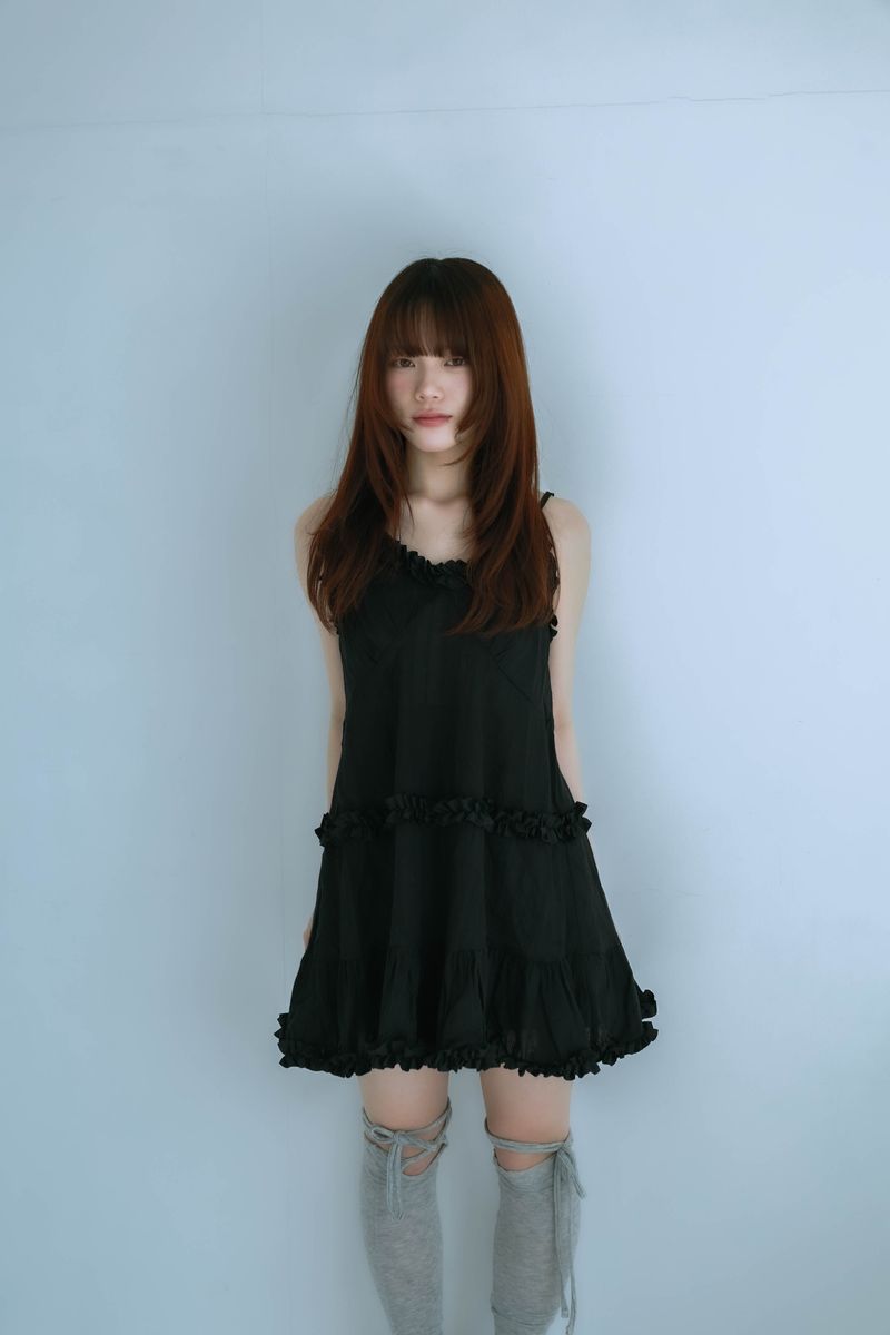 LITALMUTE(リタルミュート)の「frill cami onepiece(black)(Dresses)」