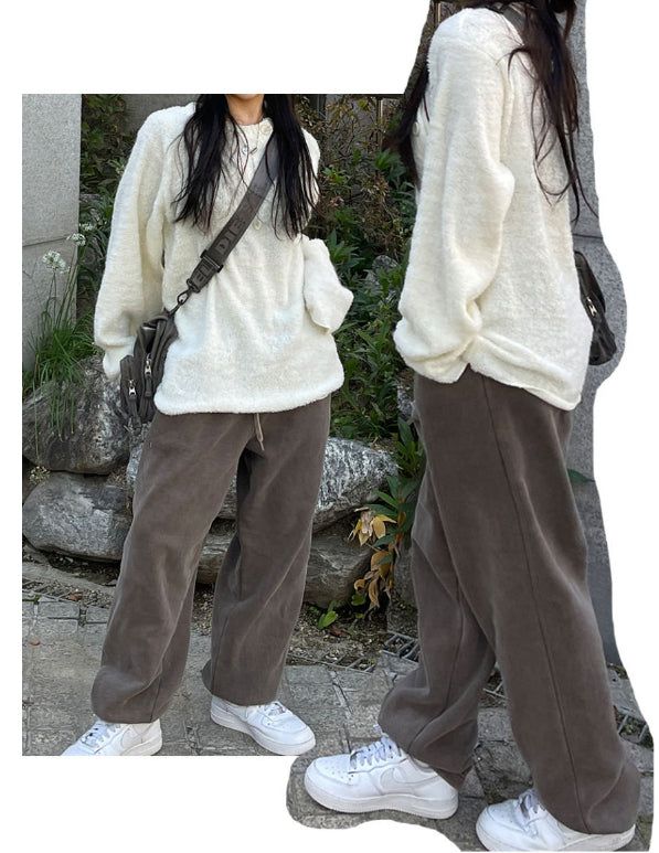 Diagonal Button Loose Fit Bookle Knitwear