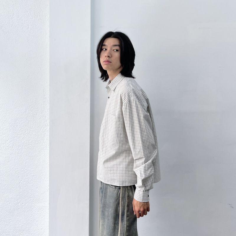 Urban Functional Cropped Plaid Shirt