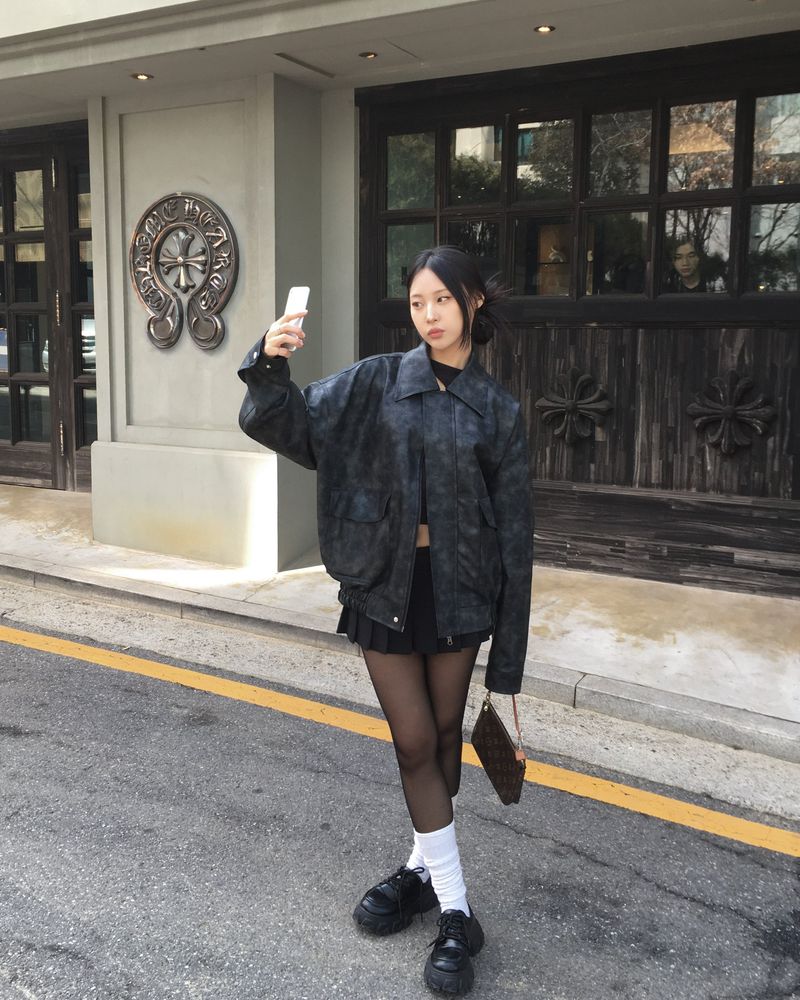 [Made] Rene leather jacket -black