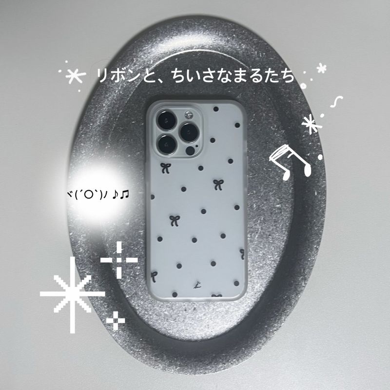 IDA（イダ）の「[Made] ブラックリボンドットジェリーケース（スマホグッズ/小物）」