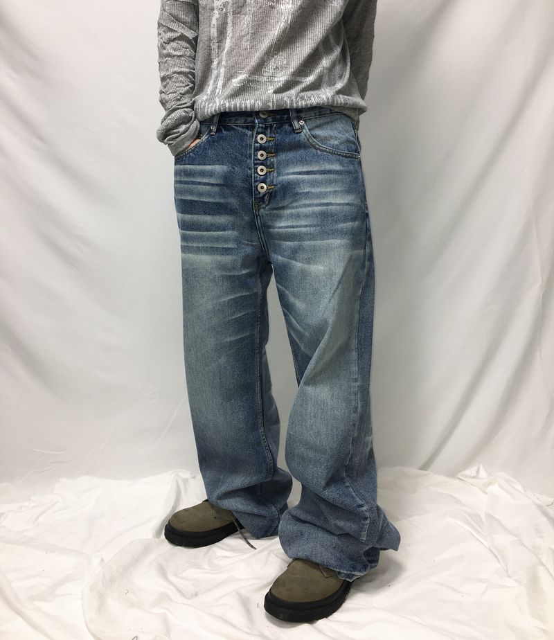5-Button Fly Flared Denim Pants
