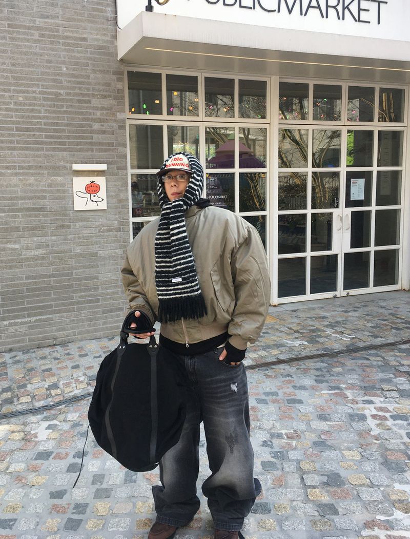 No.1489 stripe wool muffler (5color)