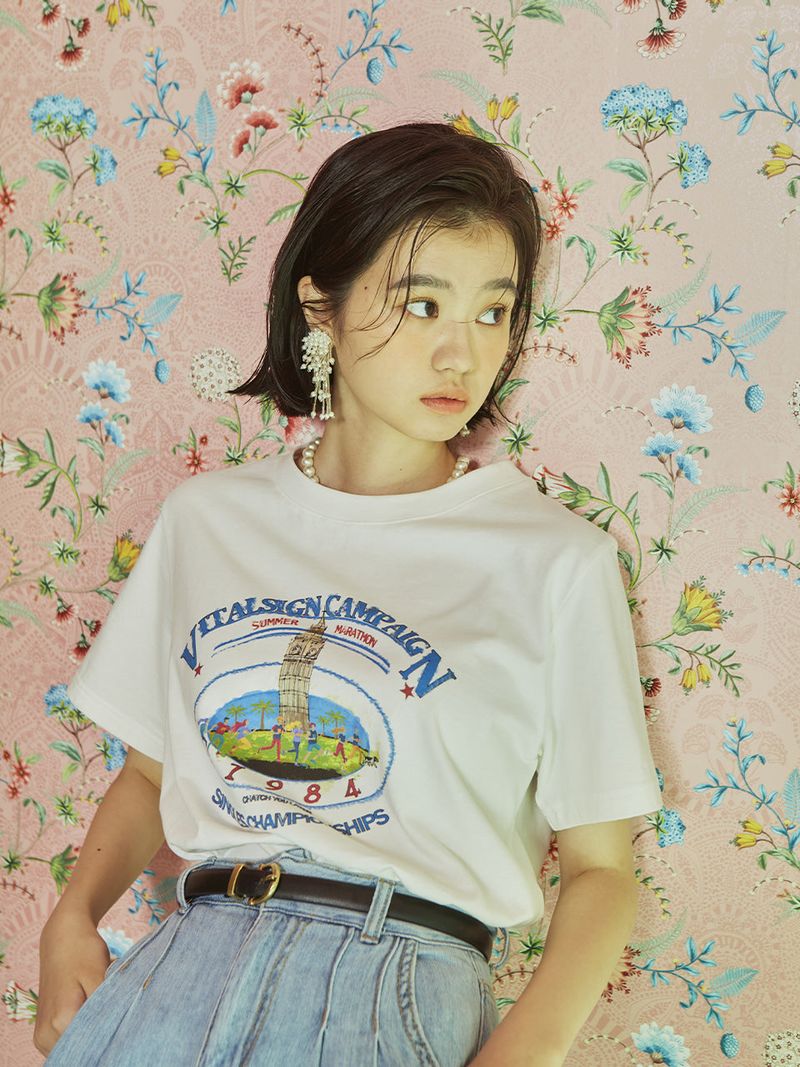 VITALSIGN（バイタルサイン）の「マラソンTシャツ (アイボリー)（トップス）」