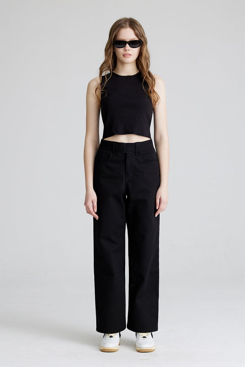 WMNS LOOSEFIT COTTON PANTS BLACK
