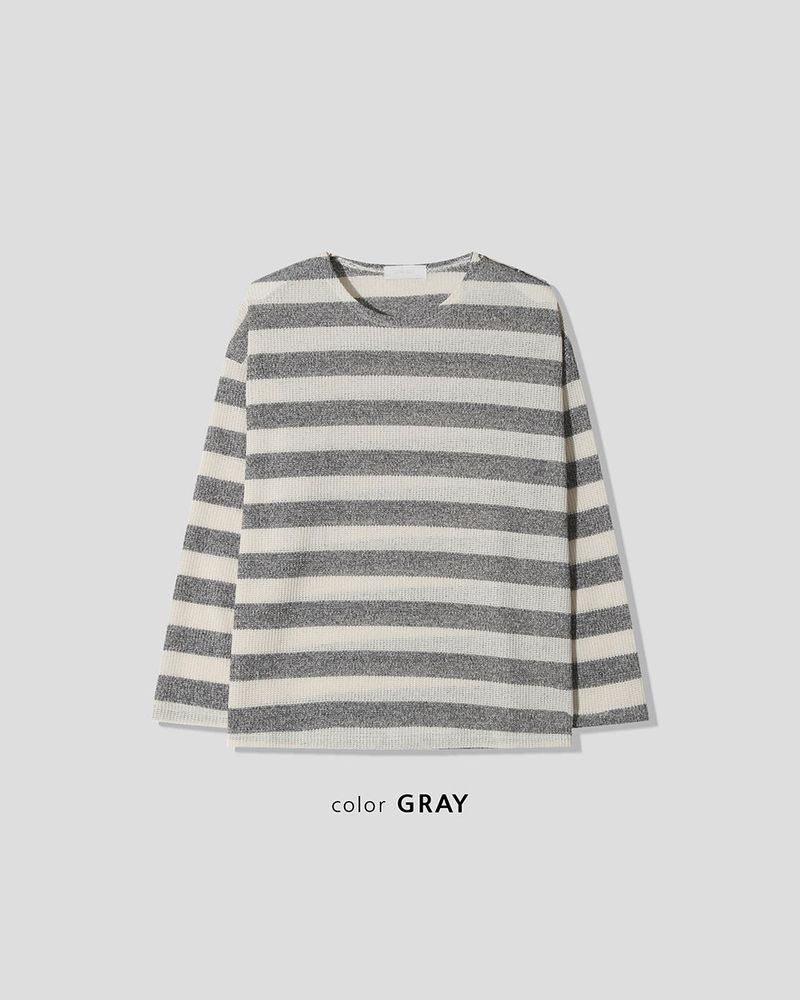 Lure shoulder snap stripe knit