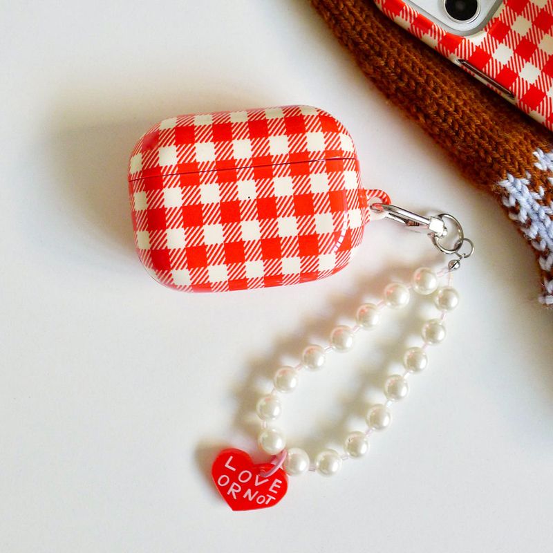 [MADE]Red Love-Pearl Pink Beads Strap