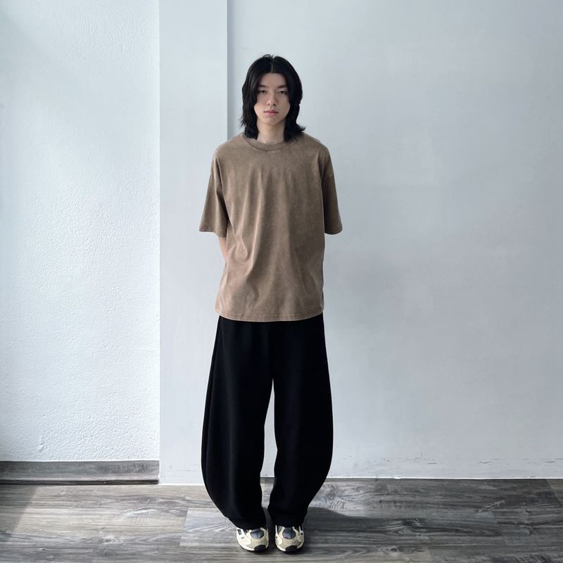 Curved Seam Wide Trousers