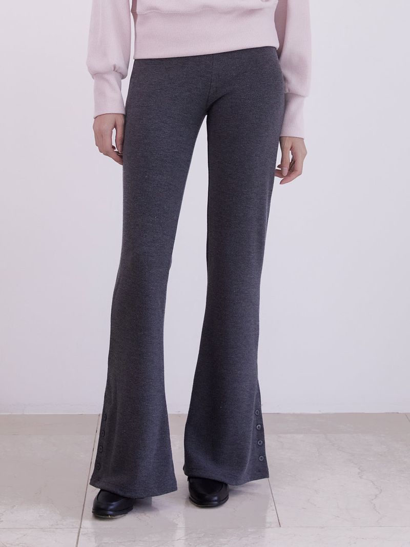 Classic slit Bootcut Pant (CHARCOAL)