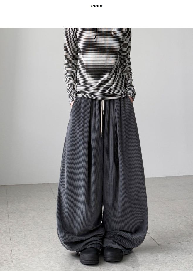 Bowl Pintuck Corduroy Pants