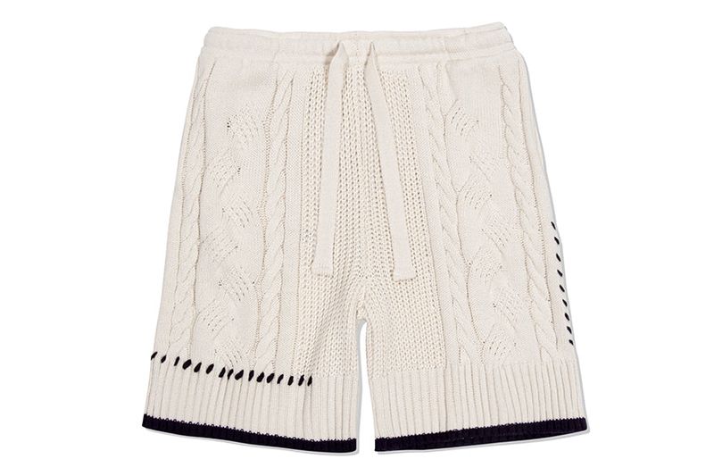 CABLE KNIT WIDE HALF PANTS