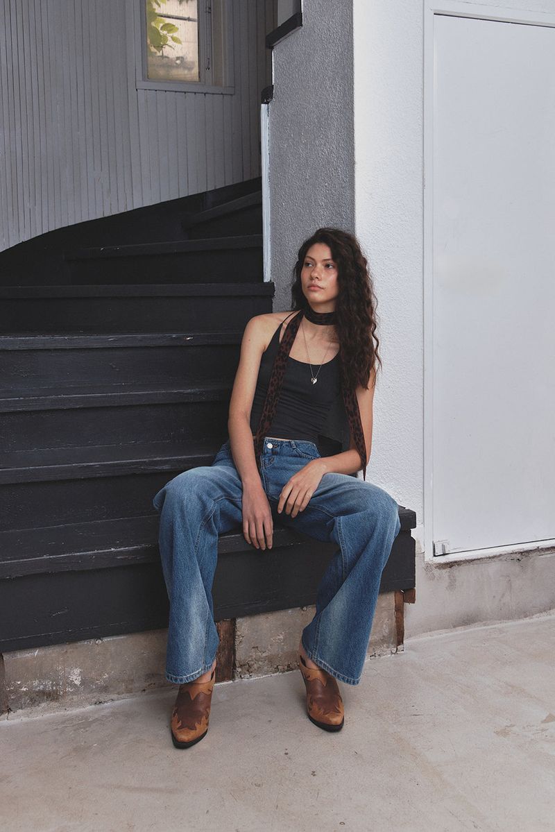EYELET TANKTOP - VINTAGE CHARCOAL