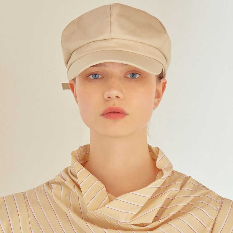 boni newsboy cap - cotton light beige