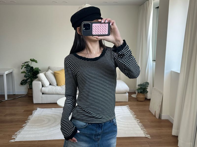 lace stripe tee