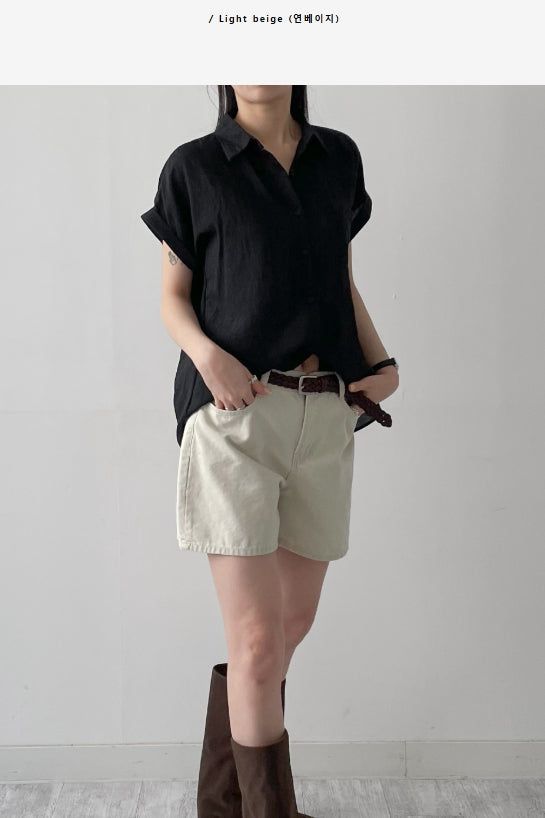 Oxford Cotton Half-length Shorts