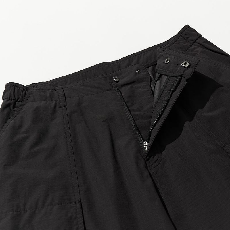 Nylon RIB Wide Pocket Pants - BLACK
