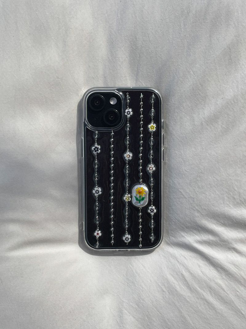 [MADE] Chain sunflower flower resin cell phone case