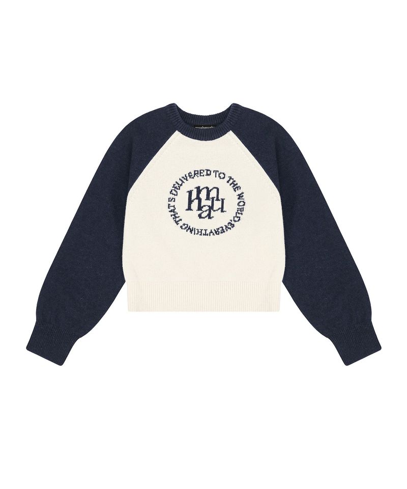 LAMBSWOOL JACQUARD RAGLAN KNIT