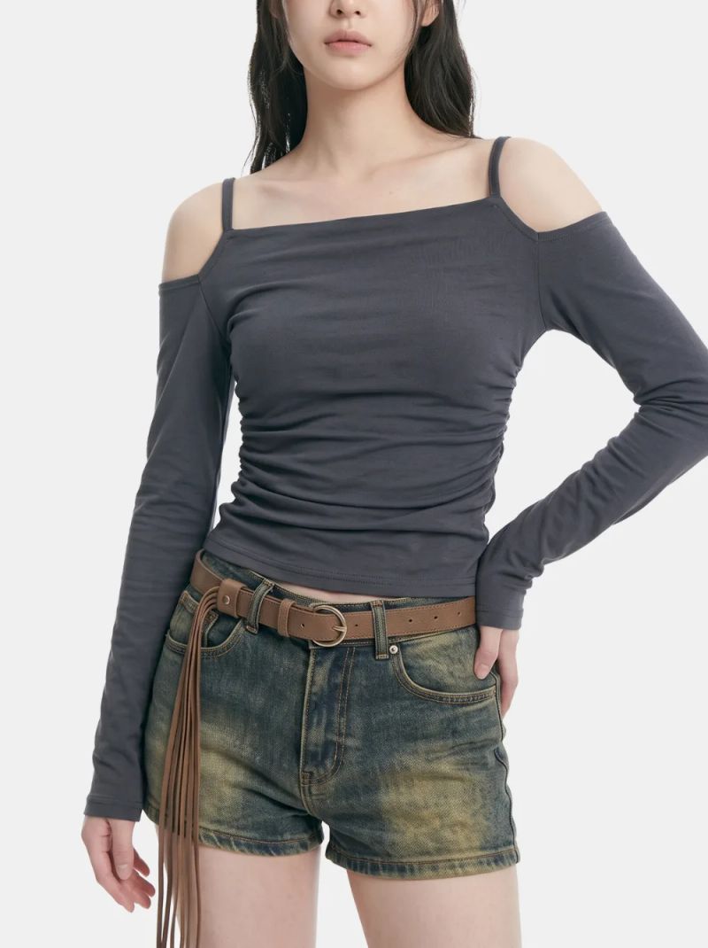 Liena Off-Shoulder Shirring Top