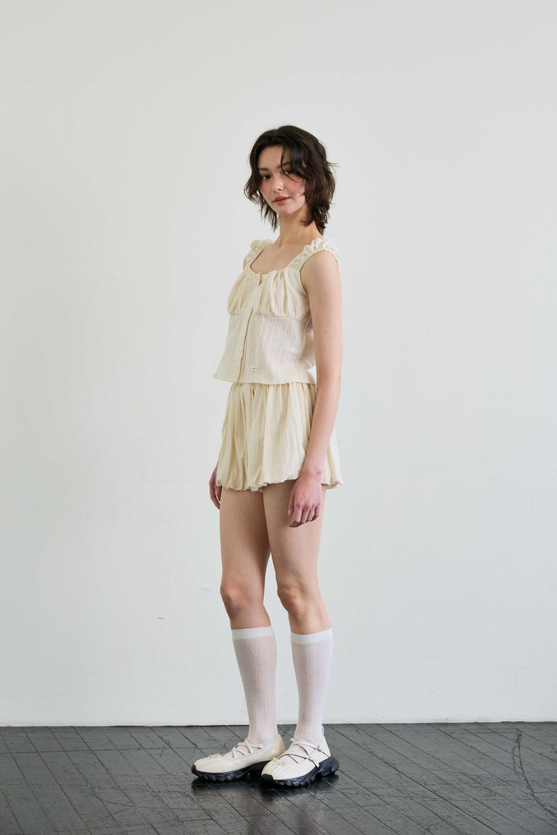 CUDDLY BALLOON SKIRT PANTS / BEIGE