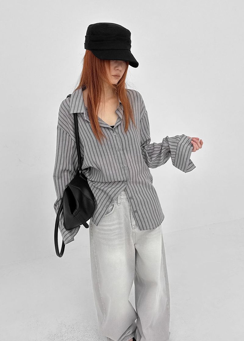 BLACKUP（ブラックアップ）の「[MADE] Sinila Loose-Fit Stripe Shirt（Tops）」