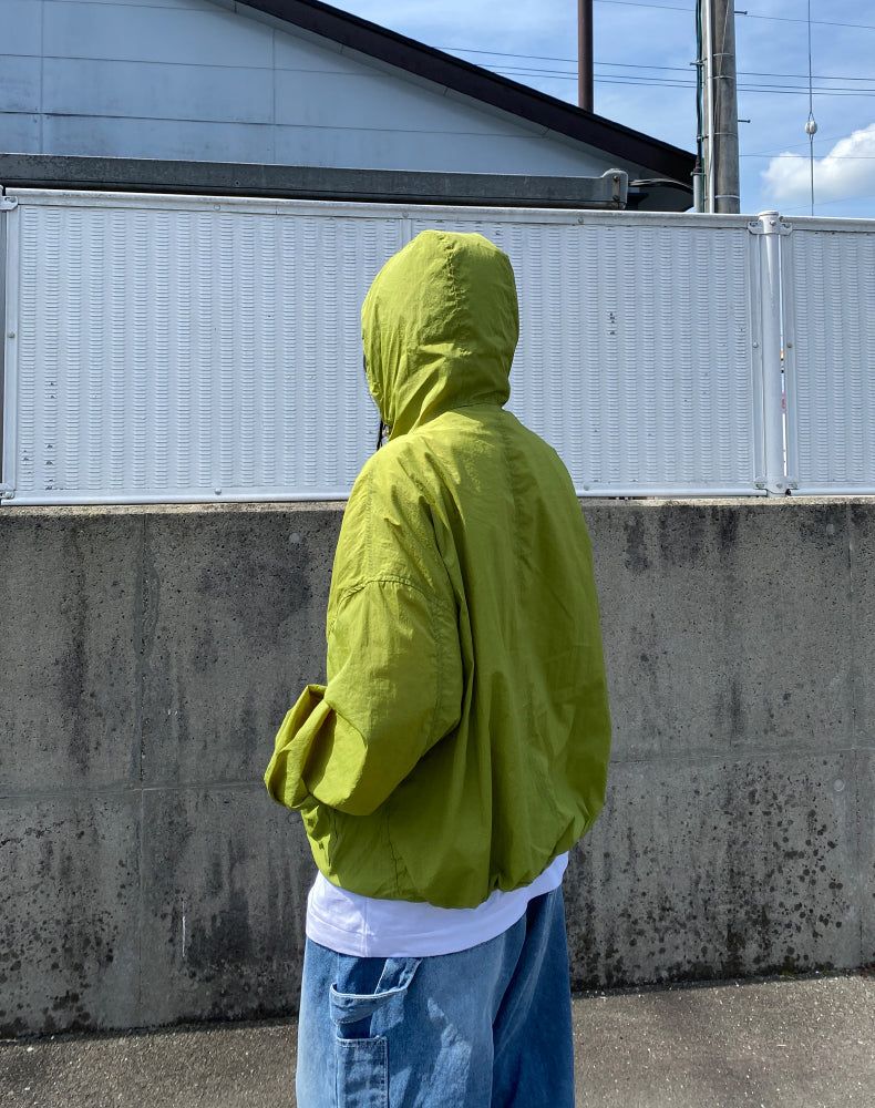 hoody nylon wind breaker (green)