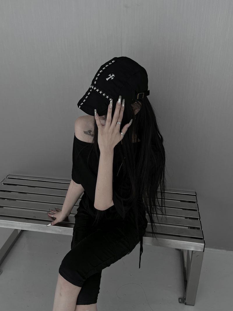cross studded hunting cap (2color)