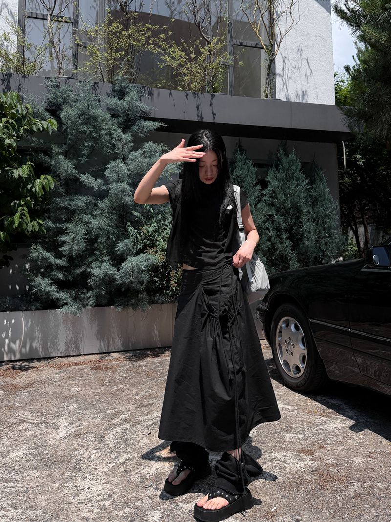 DOUBLE STRAP COTTON SKIRT