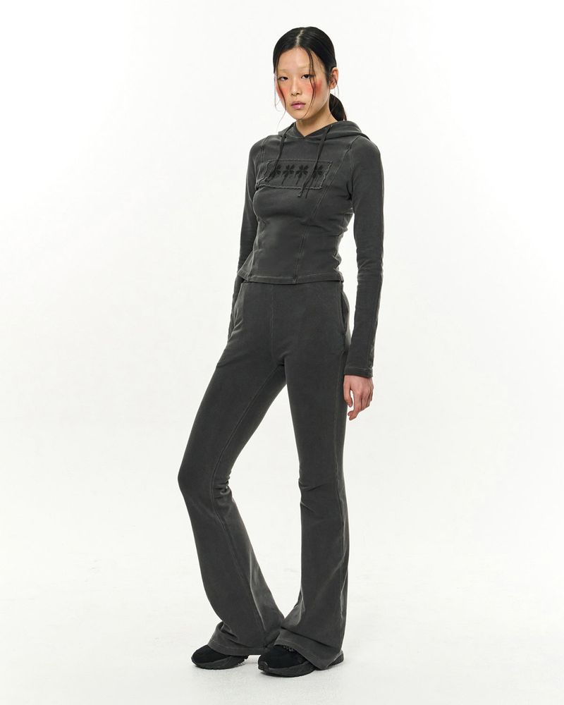 Patch Slim Hoodie _ Dark Grey