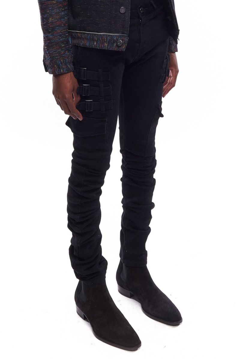 BLACK OMARI STACKED JEANS