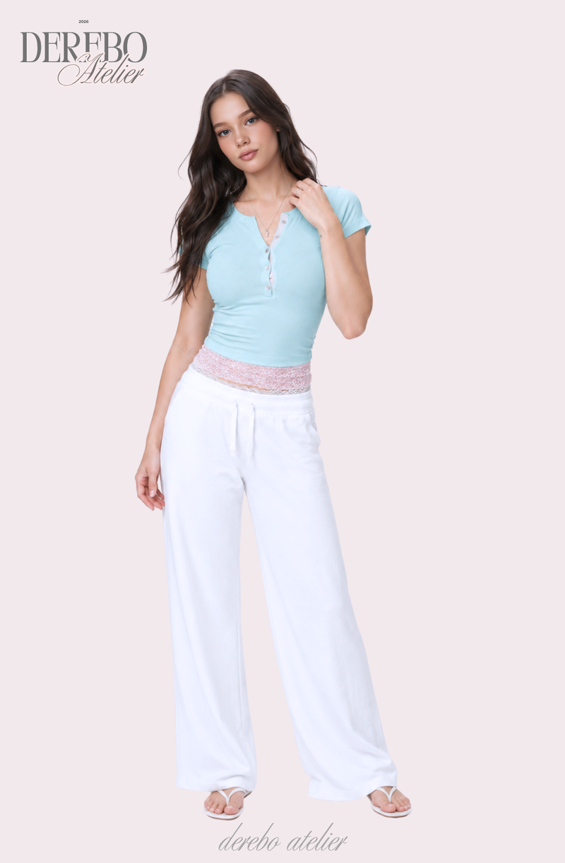 Mint Berry Pink Lace Short Sleeve T-shirt