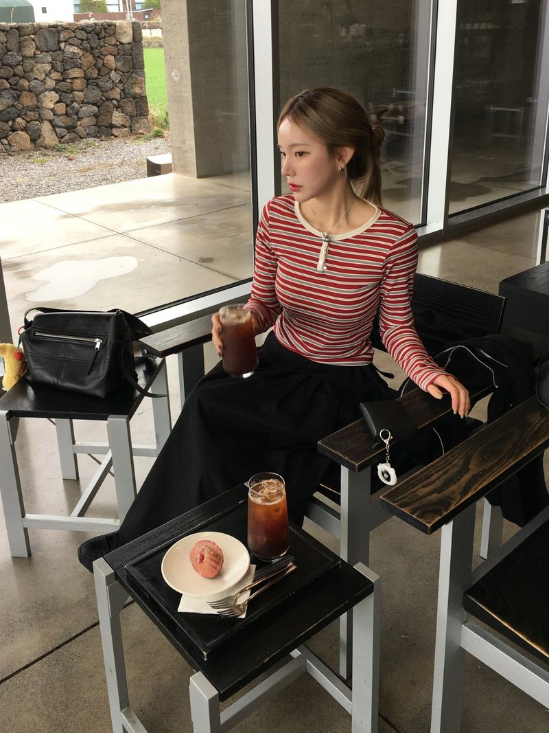Very Striped Button Long Sleeve (3c)