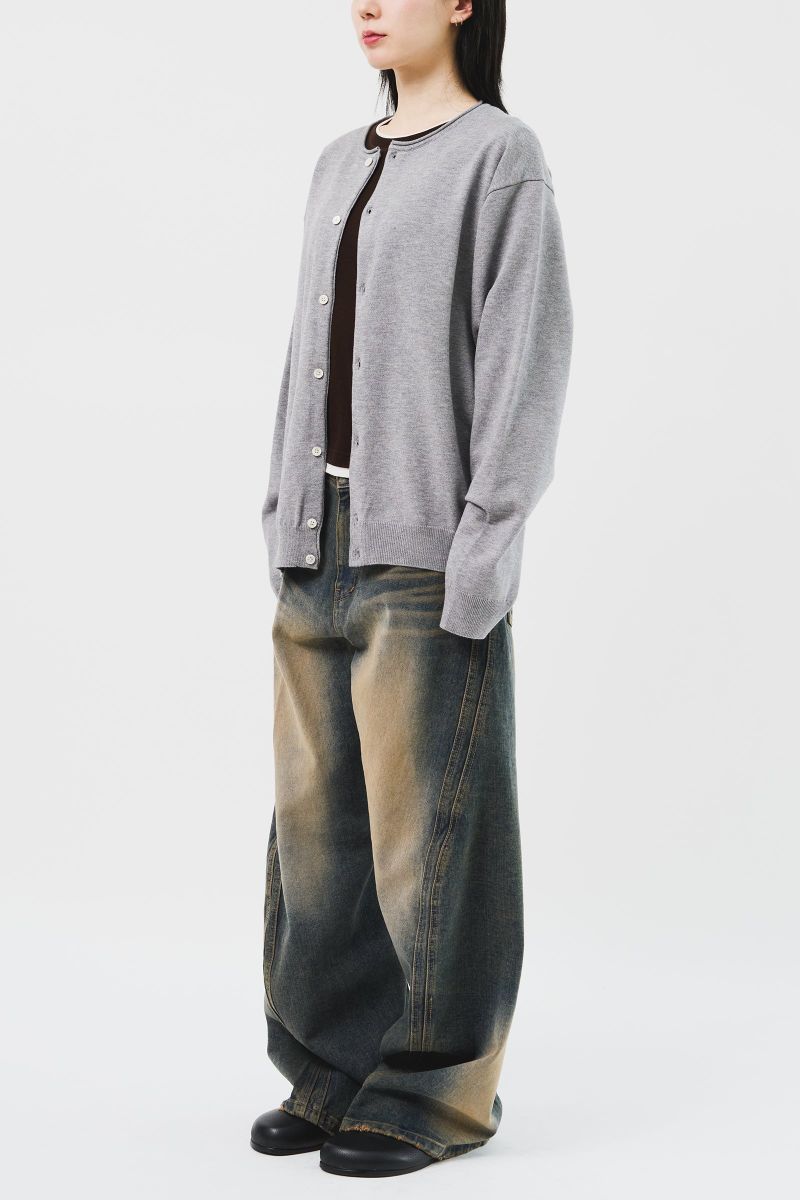 Milla Round Knit Cardigan (3color)