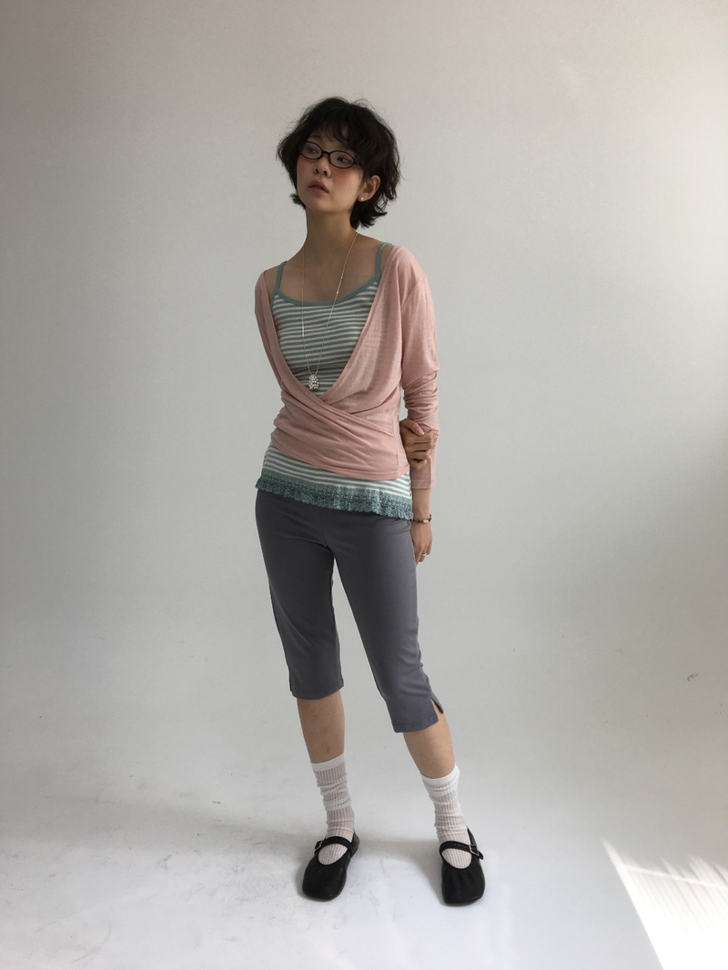 Som Striped Lace Sleeveless (4color)