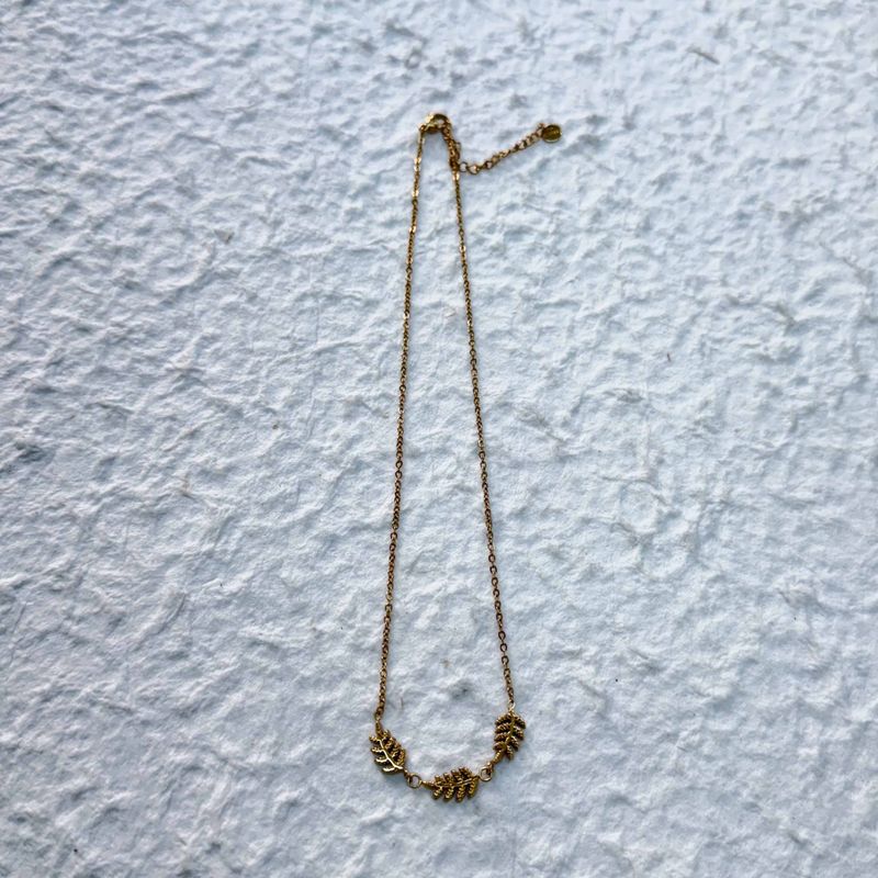 Golden Whisper Leaf Necklace