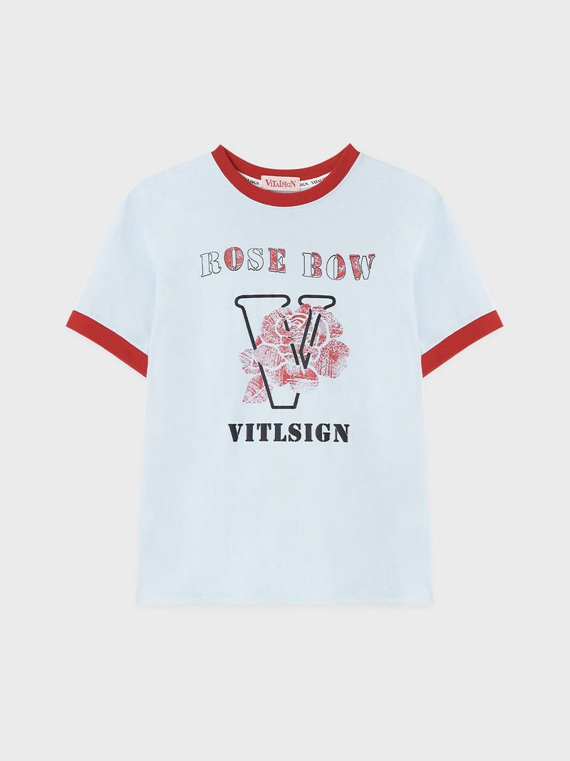 VITALSIGN(バイタルサイン)の「Rose Bow Ringer T-shirt (3C) Light Blue(Tops)」