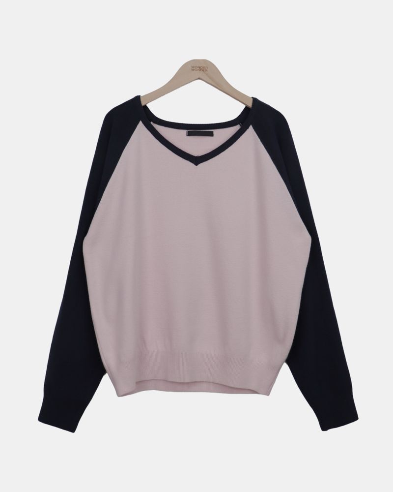 Koi V-Neck Raglan Long-Sleeve Knit